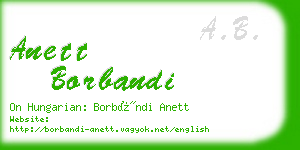 anett borbandi business card